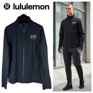 Lululemon Mens Large Jacket Coat Full Zip Up Black Athletic Gym